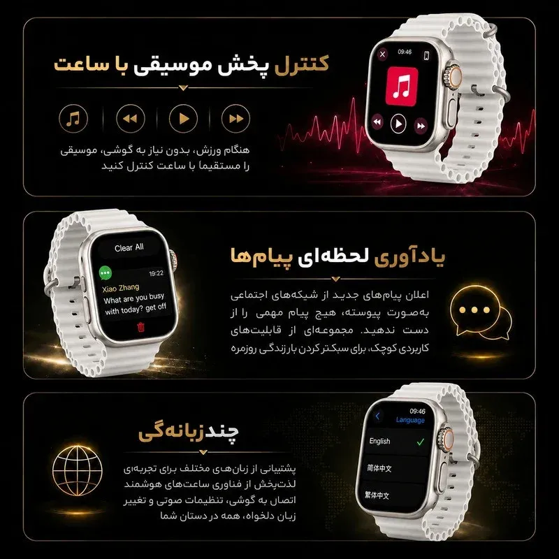 ساعت هوشمند 49 میلی‌متری مدل KX60 ULTRA با بند سیلیکونی، تصویر 4