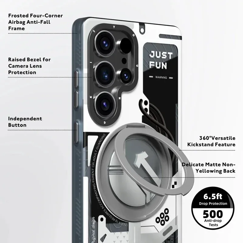 کاور یانگ کیت مدل Cyberpunk 360° Spin Magnetic Stand Case مناسب برای گوشی موبایل سامسونگ Galaxy S26 Ultra، تصویر 4