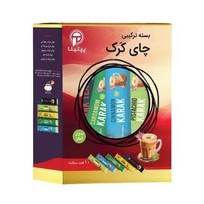 بسته ترکیبی چند طعم چای کرک بدون شکر و شیرین شده با استویا پپتینا بسته 10 عددی