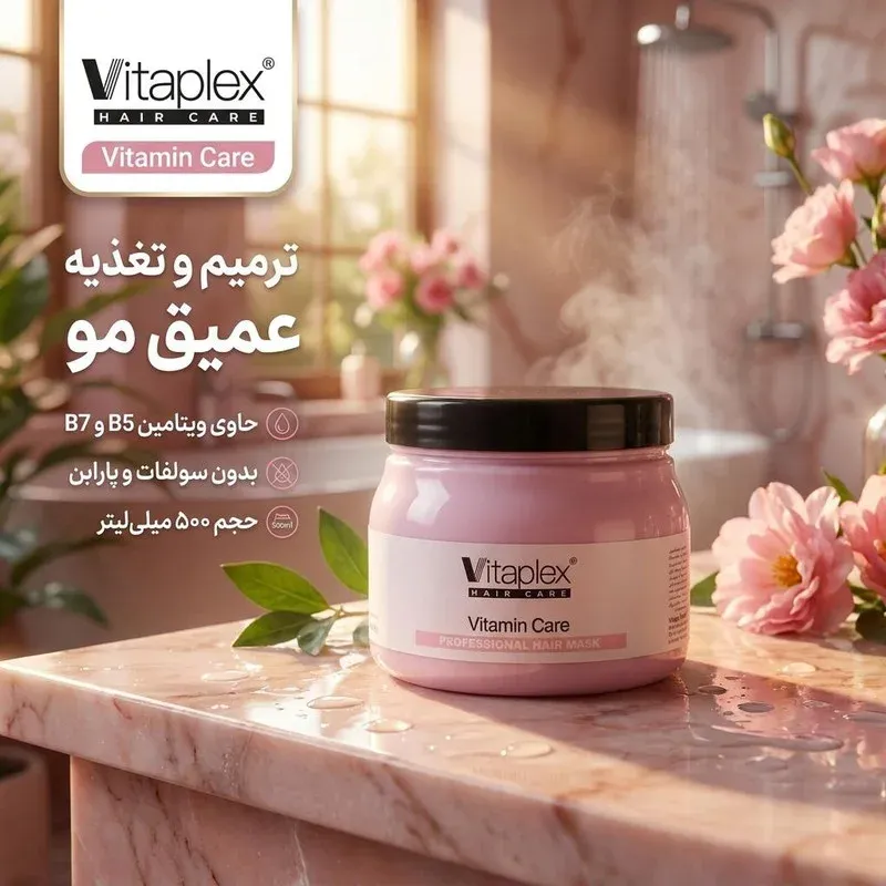 ماسک مو ویتاپلکس مدل Vitamin Care حجم 500 میلی لیتر، تصویر 2